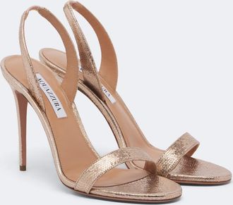 Aquazzura So Nude metallic leather slingback sandals