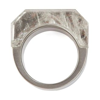 Rick Owens Rings, female, Gray, Size: 58 MM Crystal Hollywood Ring Jewelry