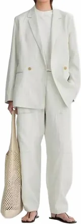 Apiece Apart Elsa Double Breasted Blazer In Birch