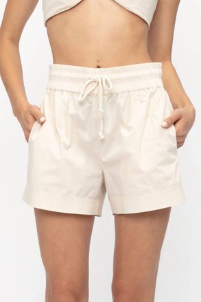 Frame Denim Drawstring Lounge Short In Flax