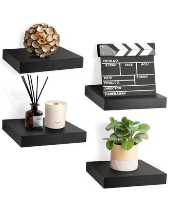 Sorbus Set Of 4 9In Square Floating Shelves