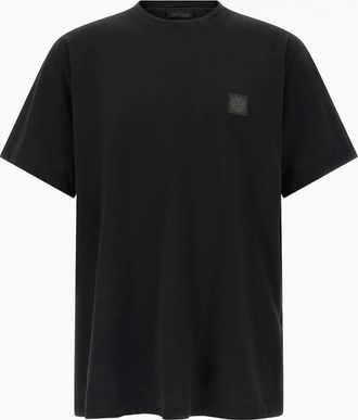 Stone Island Mens Ghost Patch Logo T-Shirt Black - Size: 40