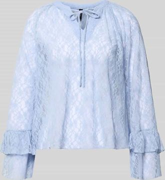 Vero Moda Regular Fit Langarmbluse in Spitzen-Optik Modell LOULOU in Hellblau, Gr&ouml;&szlig;e XL