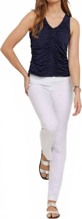 Anatomie Ruched Sleeveless Super Jersey Top In Navy