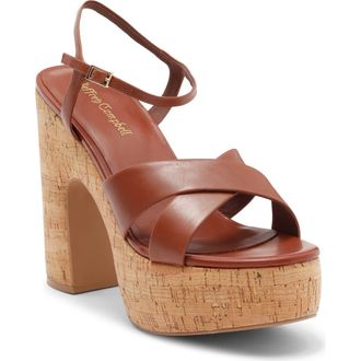 Jeffrey Campbell Big Time Platform Sandal in Tan Cork at Nordstrom, Size 9.5