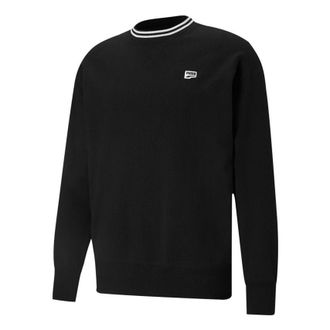 Puma Small Logo Crew Neck Sweatshirts Black White 531426-01