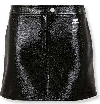 Courrèges Vinyl Mini Skirt With Finish