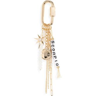 Chelsea28 Zodiac Bead Bag Charm in Scorpio- White Multi- Gold at Nordstrom