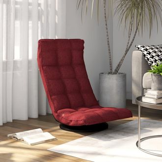 vidaXL Vidaxl - Silla De Suelo Giratoria De Tela Color Vino Tinto