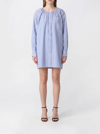 Alexander Wang Mini abito chemisier in popeline di cotone a righe