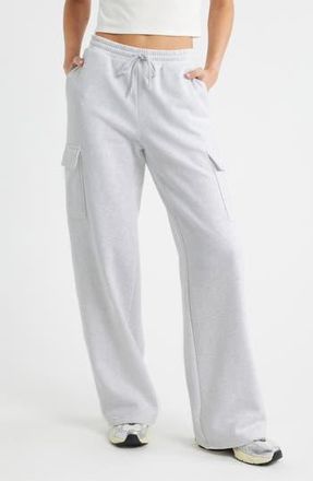 BP. Baggy Wide Leg Cargo Sweatpants in Grey Fog Heather at Nordstrom Rack, Size X-Small