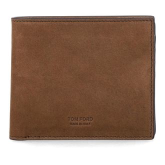 Tom Ford Wallets & Cardholders, male, Brown, Size: ONE SIZE Nubuck T Line Classic Bifold Wallet