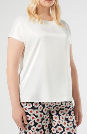 Marina Rinaldi Mrs. Lirica Mixed Media T-Shirt in Ivory at Nordstrom, Size Xx-Large