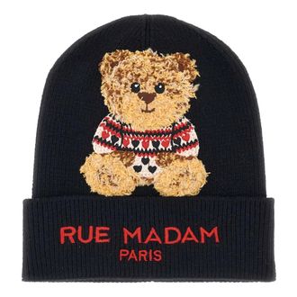 Rue Madam Marvin Love Beanie - Dames - Accessoires - Zwart - Maat: ONE Size