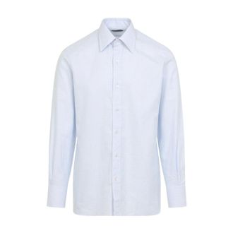 Tom Ford Formal Shirts, male, Multicolor, Size: 2XL Light Blue Cotton Shirt