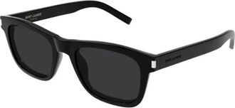 Saint Laurent Vierkante Zonnebril - Dames - Zonnebrillen - Zwart - 52 MM - Nylon - Accessoires