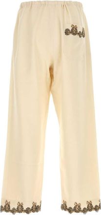 Bode Mens Pajama Joggers Beige Wool