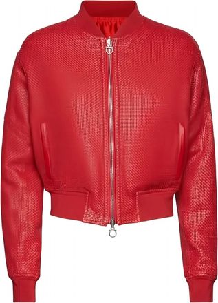 Ferragamo Womens Zip-Up Jacket In Red