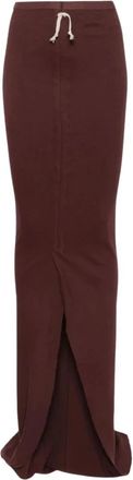 Rick Owens Soft Edfu Maxi Rok - Dames - Maxi Rokken - Bruin - S - Katoen - Rokken