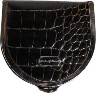 Dolce & Gabbana Zwarte Krokodillenleren Muntportemonnee - Heren - Portefeuilles - Zwart - ONE Size - Leer - Accessoires