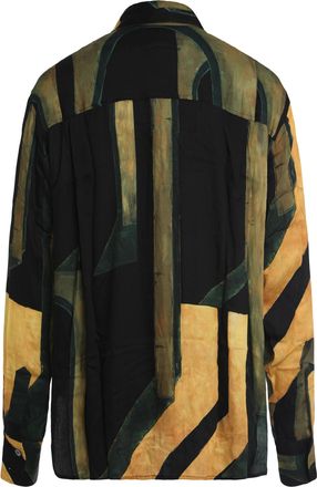 Louisa Ballou Womens Printed Long-Sleeved Viscose Shirt Black