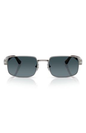 Persol 58mm Polarized Gradient Pillow Sunglasses in Gunmetal /Polar Gradient Blue at Nordstrom