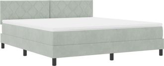vidaXL Vidaxl - Box Spring Bed with Mattress Light grey 180 x 200 cm Velvet