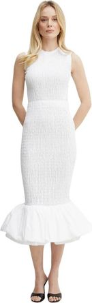 Patou Midi Jurk - Dames - Casual kleedjes - Wit - L - Polyester - Kleedjes
