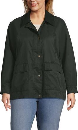 Lands End Plus Size Waxed Barn Jacket in Dark Green at Nordstrom, Size 2X