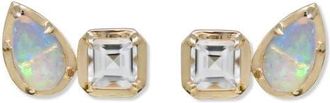 Anzie Melia Toi et Moi Stud Earrings in Yellow Gold at Nordstrom