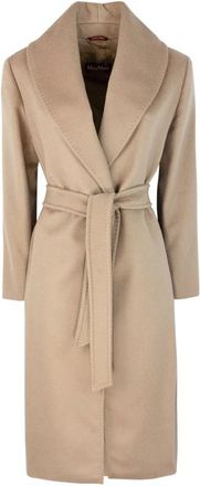 Max Mara Belted Coats - Dames - Jas met riem - Bruin - 3XS - Wol - Jassen