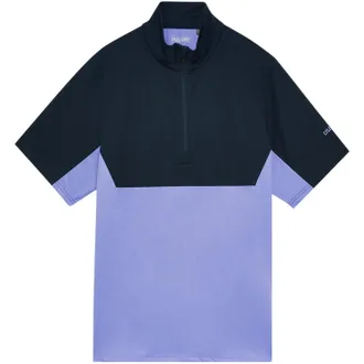Lyle & Scott Heren-shirt met kleurblokken en halve ritssluiting (Moonlight Navy)