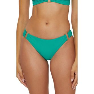 BECCA by Rebecca Virtue Modern Edge Hipster Bikini Bottoms in Peacock at Nordstrom Rack, Size Large