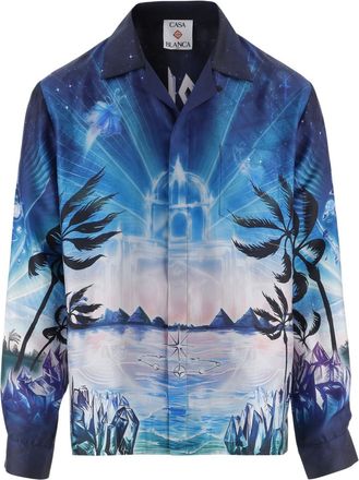 Casablanca Blue Graphic Print Shirt