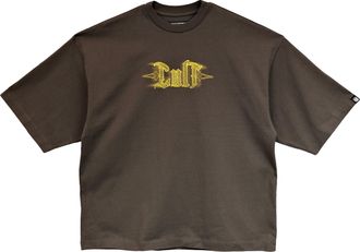 Cult of Individuality Cults Oversized Heavyweight Boxy Fit Short Sleeve Crew Neck Tee Pinstripe in Sage