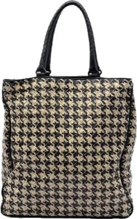Bottega Veneta Pre-owned Woven Nappa Leather Tote - Dames - Vintage Shopper - Beige - ONE Size - Leer - Vintage