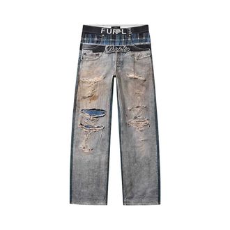 Purple Trompe Loeil Boxer - Jeans - Hombre - Azul - W32