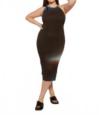 Thinking Mu Glass Pleated Miriam Midi Dress In Multi