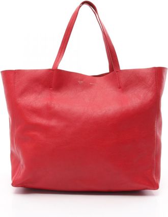 Celine Red Color Leather Tote Bag (Pre-Owned)