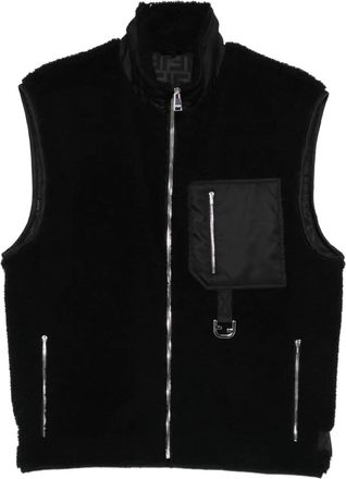 Fendi zip-up chest-pocket gilet - Zwart