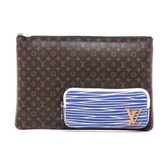 Louis Vuitton Pre-owned Clutches, female, Brown, Size: ONE SIZE Pre-owned Printed Pouch