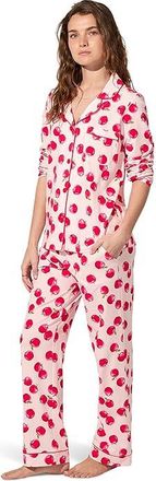 Bedhead Pajamas Long Sleeve Classic Stretch Jersey Pj Set Womens Pajama Sets An Apple A Day : LG (US 12-14), Cotton/Elastane