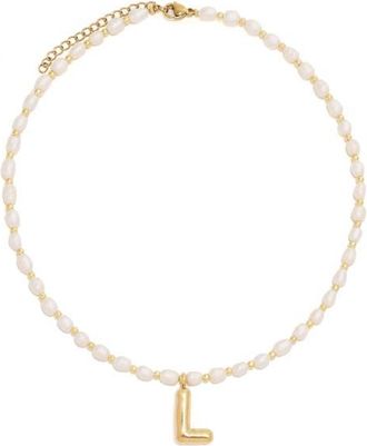 Petit Moments Dainty Initial Pendant Necklace in Gold-L at Nordstrom