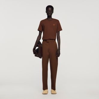 Sandro Wide-leg cotton trousers