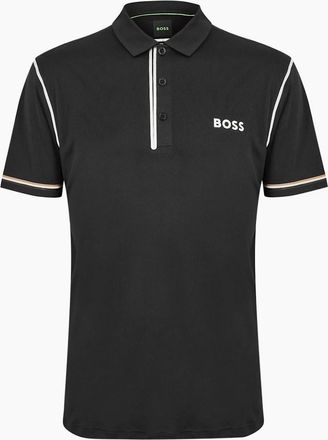 HUGO BOSS Mens Collared Neck Short Sleeve Polo Shirt - Black - Size: 38