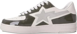 A Bathing Ape Sneakers STA in pelle con applicazione logo - Grigio