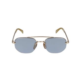 Eyewear by David Beckham Gold Beige Horn Sunglasses DB 1078/S