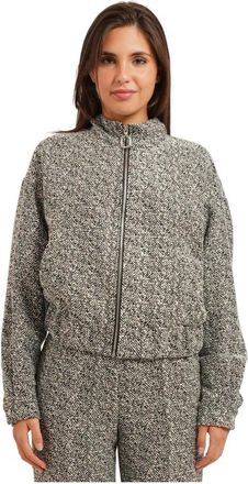 HUGO BOSS Korte jas met visgraatpatroon - Dames - Zomerjassen - Grijs - S - Jassen