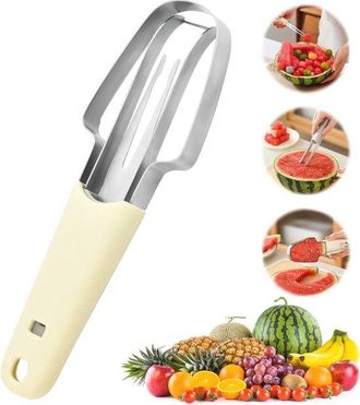 OEM Cortador De Mel&oacute;n 3 En 1 Para Sand&iacute;a, Mel&oacute;n Cantalupo Y Papaya: Cuchillo Multifuncional Para Frutas Para Cortar Y Ahuecar