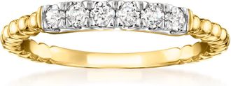 Ross-Simons Diamond Beaded Ring in 18kt Gold Over Sterling